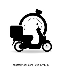 Shipping fast delivery man riding motorcycle icon symbol, Pictogram flat design for apps and websites.
