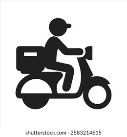 Shipping fast delivery man riding motorcycle icon symbol