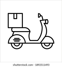 Shipping fast delivery motorcycle icon symbol, Isolated on white background, Vector illustration, color editable 
