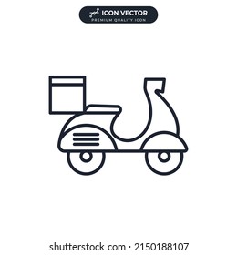 Shipping fast delivery motorcycle icon symbol template for graphic and web design collection logo vector illustration