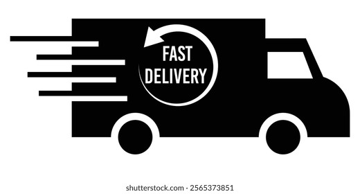 Shipping fast delivery track icon set. 24 hours fast delivery track icon. Fast shipping delivery truck icon eps 10.