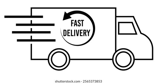 Shipping fast delivery track icon set. 24 hours fast delivery track icon. Fast shipping delivery truck icon eps 10.