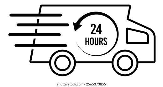 Shipping fast delivery track icon set. 24 hours fast delivery track icon. Fast shipping delivery truck icon eps 10.