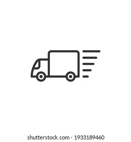 Shipping fast delivery truck with clock icon symbol. Truck. Vector illustration.