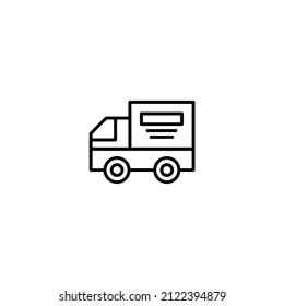 Shipping fast delivery truck with clock icon symbol. Truck. Vector illustration.
