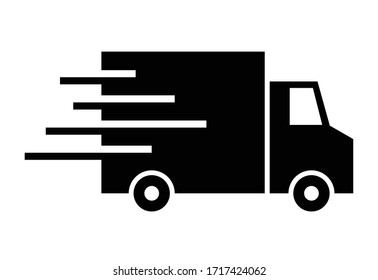 Shipping fast delivery truck icon symbol, Pictogram flat design for apps and websites, Isolated on white background, Vector illustration