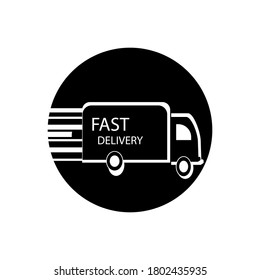 Shipping fast delivery truck icon symbol, Pictogram flat design for apps and websites, Isolated on white background, Vector illustration