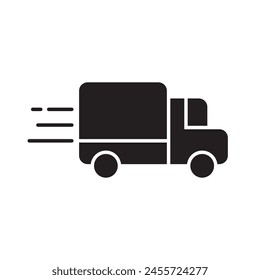 Shipping fast delivery truck icon symbol, Pictogram flat design for apps and websites, Isolated on white background, Vector illustration