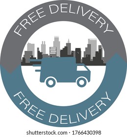 Shipping fast delivery truck symbol Free shipping symbol. Vector illustration.free delivery  sticker.Free shipping symbol. Vector illustration.free delivery 