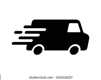 Shipping fast delivery van icon symbol, Pictogram flat design for apps and websites, Track and trace processing status, Isolated on white background, Vector illustration