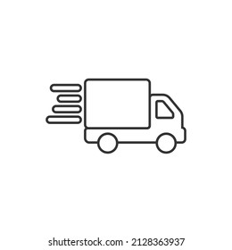 Shipping fast icon in flat style. Delivery truck vector illustration on isolated background. Express logistic sign business concept.