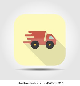 shipping flat icon with long shadow, vector illustration