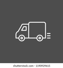 Shipping flat vector icon. Truck flat vector icon