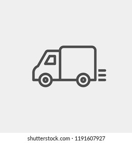 Shipping flat vector icon. Truck flat vector icon