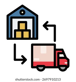 Icon-Element Versand und Erfüllung für Design