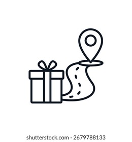 Gifticons de envío. Iconos simples del vector con el fondo. Diseño de estilo plano