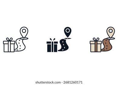 shipping gifticons. Simple vector icons With Background. Flat style design