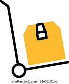 Carrito de mano de envío, ilustración, vector sobre fondo blanco.