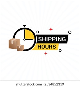 shipping hour with box and clock vector design 
