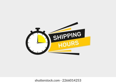 Shipping hours icon with stop watch icon flat style design.