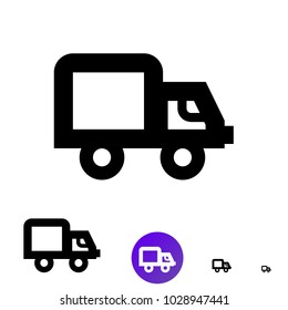 Shipping icon for business, e-commerce. Vector line truck icon of different sizes 192px, 108px, 48px, 24px for web design and design of mobile applications.