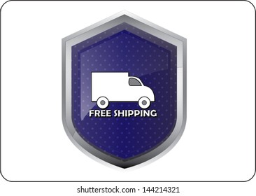 shipping icon button on white background