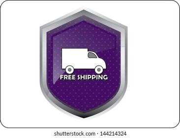 shipping icon button on white background
