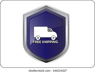 shipping icon button on white background