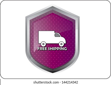 shipping icon button on white background