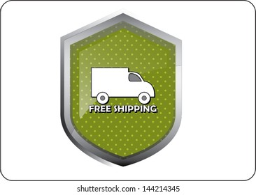 shipping icon button on white background