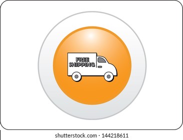 shipping icon button on white background 