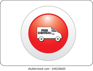 shipping icon button on white background 