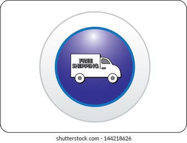 shipping icon button on white background 