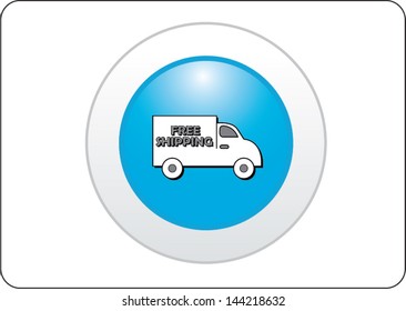 shipping icon button on white background 