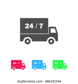 Shipping icon flat. Color pictogram on white background. Vector illustration symbol and bonus icons
