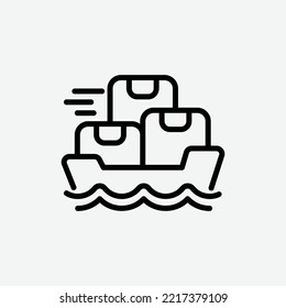  shipping icon, isolated Logistics outline icon in light grey background, perfect for website, blog, logo, graphic design, social media, UI, mobile app