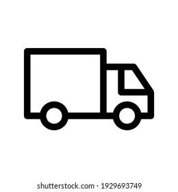 fast delivery truck icon, express delivery, quick move, line