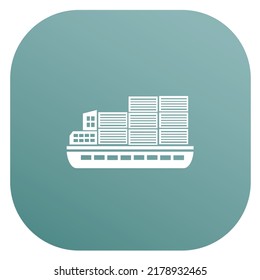 Shipping icon on button vector design