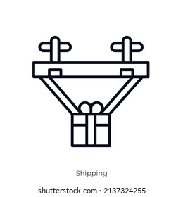 Shipping icon. Outline style icon design isolated on white background