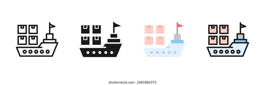Shipping Icon Pack In Multiple Styles