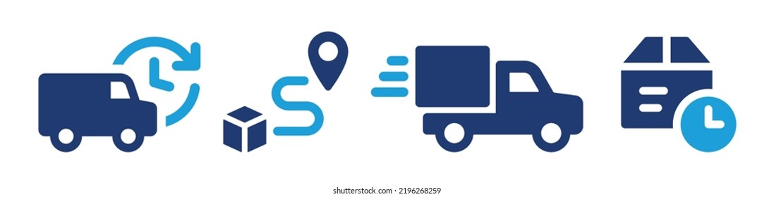 Shipping icon set. Containing delivery and logistic symbol isolated on white background.