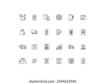 Shipping icon set, design, vector illustration