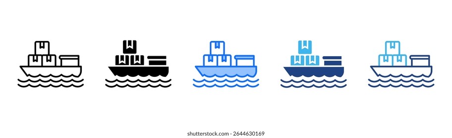 Shipping icon set multiple style collection