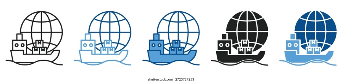 Conjunto de iconos de envío en varios estilos