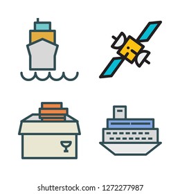shipping icon set. vector set about delivery, ship and van icons set.