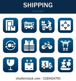 shipping icon set. Vector  illustrations related with Box, Van and Delivery