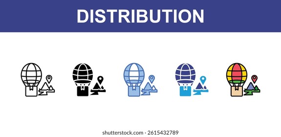  Shipping icon sets with five styles
