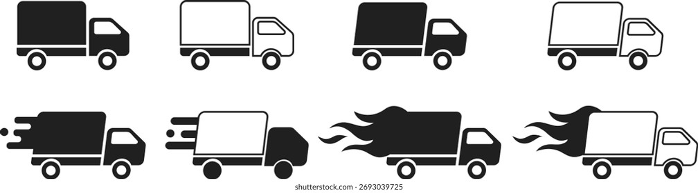 shipping icon symbol vector in vector