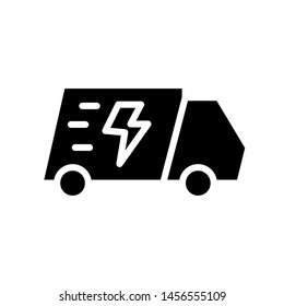 Shipping Icon , Template Logo Design Emblem Isolated Illustration , Delivery Car Box Free Transport , Outline Solid Background White
