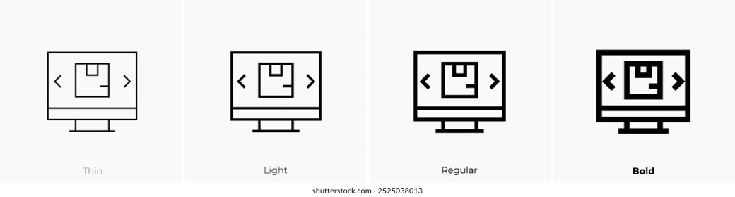 shipping icon. Thin, Light Regular And Bold style design isolated on white background